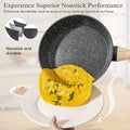 Non - Stick 12 POTS and Pans Set, Cookware Set, Including Frying Pan, Pan, Steamer, Silicone Spatula and Tongs - Granite Cooking Set (Black)