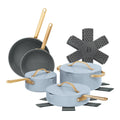 Beautiful 12pc Ceramic Non - Stick Cookware Set with Strainer Lids, White Icing by Drew Barrymore