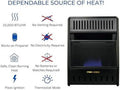 ML100TBAHR Ventless Propane Gas Blue Flame Space Heater with Thermostat Control for Living Room, Bedroom, Home Office, 10000 BTU, Heats up to 300 Sq. Ft., Includes Wall Mount, Black