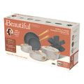 Beautiful 12pc Ceramic Non - Stick Cookware Set with Strainer Lids, White Icing by Drew Barrymore