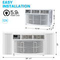 M Optimized 12000BTU Window Air Conditioner with Wi - Fi Enabled, Remote Control, Air Conditioner Window Unit Cooling up to 550sq.ft, 115V Window Ac Units for Rooms, Dehumidifier, Fan, Reusable Filter