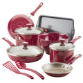 Rachael Ray 12 - Piece Get Cooking Nonstick Pots and Pans Set/Cookware Set, Gray