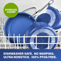 Classic Blue 20 - Piece Aluminum Ultra - Durable Non - Stick Diamond Infused Cookware and Bakeware Set