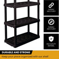 Hyper Tough Large 5 - Tier Shelving Unit, W36 x D18 x H74" Interlocking Multipurpose Organizer, Black, Pack of 2
