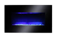 AGL APPLIANCES LLC 38 in Electric Fireplace Heater Stove | Tempered Glass Curved Screen with Log or Crystal Effect | Wall - Mounted/Free Standing | Adjustable Brightness with Remote Control
