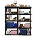 Hyper Tough Large 5 - Tier Shelving Unit, W36 x D18 x H74" Interlocking Multipurpose Organizer, Black, Pack of 2