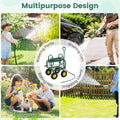 Portable Garden Hose Reel Cart Holds 300FT of 5/8" Large Capacity, Heavy-Duty Metal Hose Cart with 4 Wheels & Storage Basket for Lawn Yard