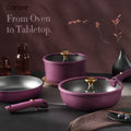 Carote 20 Pcs Nonstick Cookware Sets, Pots and Pans Set with Detachable Handles, Oven Safe, Induction Cookware, Stackable Kitchen Cooking Set, Ultra Violet