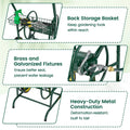 Garden Hose Reel Cart Holds 230FT of 5/8" Hose, Heavy-Duty Hose Cart with 2 Wheels & Storage Basket, Portable Water Hose Organizer for Yard