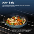 Nuwave 10 Piece Induction Compatible Duralon Blue Ceramic Non - Stick Cookware Set, Cozy Blue