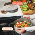 Beautiful 12pc Ceramic Non - Stick Cookware Set with Strainer Lids, White Icing by Drew Barrymore