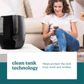 Homedics Totalcomfort Plus Ultrasonic Air Humidifier, 5.3 L Water Tank with Warm and Cool Mist for Home, Office, Nursery, Dorm, Night - Light with Auto Shutoff