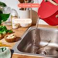 Beautiful 12pc Ceramic Non - Stick Cookware Set with Strainer Lids, White Icing by Drew Barrymore