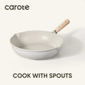 Carote Nonstick Cookware Set 21 - Piece, Kitchen Pots and Pans Set, Stay - Cool Handles, Induction Compatible, Cookware Set for RV and Camping, Beige