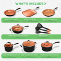 54 - Piece Kitchen Cookware Set - Complete Non - Stick Ceramic Pots and Pans Set with Utensils, Bakeware, and Knife Set, Gas, Electric & Induction Compatible, Blush Pink Kitchen Essentials