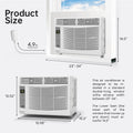 Window Air Conditioner 6000 BTU Cool to 250 Sq Ft Intelligent, LED, Remote Control, Easy to Clean Filter Screen, Can Be Used As a Dehumidifier/Fan, Operates Quietly, and Is Energy - Saving