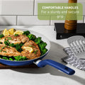 T - Fal Easy Care Ceramic, 20 Piece Pots and Pans Cookware Set, Electric Blue