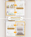 Over the Toilet Storage Cabinet with Acrylic Door Panel and Paper Towel Drawer, Bamboo Space Saver Shelf, Bathroom Organizer Rack Above WC (without Power Strip, White)