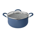 The Pioneer Woman 17 - Piece Ceramic Cookware Set with Strainer Lids and Cookie Sheet with Rack, Blue