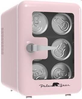 Polar Bear Mini Fridge Cooler, 6.5in. 4-Liter Retro Window Standard Door Compact Mini Refrigerator, New