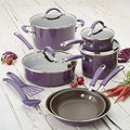 Rachael Ray 12 - Piece Cucina Nonstick Pots and Pans Set, Cookware, Set Cranberry