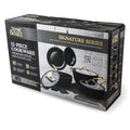 Thyme & Table 12 - Piece Nonstick Signature Ribbed Cookware Set, Pots and Pans Set - Black & Gold