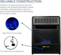 ML100TBAHR Ventless Propane Gas Blue Flame Space Heater with Thermostat Control for Living Room, Bedroom, Home Office, 10000 BTU, Heats up to 300 Sq. Ft., Includes Wall Mount, Black