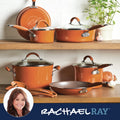 Rachael Ray 12 - Piece Cucina Nonstick Pots and Pans Set, Cookware, Set Cranberry