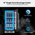 Whynter 15 in Beverage Refrigerator Cooler - 80 Can Mini Fridge with Glass Door for Soda Beer, 3 LED Compressor Fridge for Home Office Bar(3.0 Cu.ft)