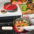 Beautiful 12pc Ceramic Non - Stick Cookware Set with Strainer Lids, White Icing by Drew Barrymore