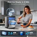 POKAIR Ice Maker, Nugget Ice Maker Portable Countertop 44 lb/Day, One - Touch Instant Ice & Self - Cleaning, Pebble Ice Machine for Home Office RV, Stainless Steel