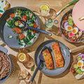 Beautiful 12pc Ceramic Non - Stick Cookware Set with Strainer Lids, White Icing by Drew Barrymore