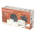 Beautiful 12pc Ceramic Non - Stick Cookware Set with Strainer Lids, White Icing by Drew Barrymore