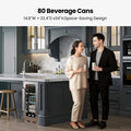 Whynter 15 in Beverage Refrigerator Cooler - 80 Can Mini Fridge with Glass Door for Soda Beer, 3 LED Compressor Fridge for Home Office Bar(3.0 Cu.ft)
