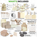 54 - Piece Kitchen Cookware Set - Complete Non - Stick Ceramic Pots and Pans Set with Utensils, Bakeware, and Knife Set, Gas, Electric & Induction Compatible, Blush Pink Kitchen Essentials