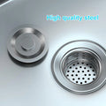 Stainless Steel Utility Sink with Cold and Hot Water Pipes, Free Standing Single Bowl Commercial Kitchen Sink with Workbench, Storage Shelf& Faucet, for Kitchen, Bathroom, Farmhouse, Indoor, Outdoor