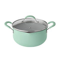 The Pioneer Woman 17 - Piece Ceramic Cookware Set with Strainer Lids and Cookie Sheet with Rack, Blue