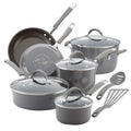 Rachael Ray 12 - Piece Cucina Nonstick Pots and Pans Set, Cookware, Set Cranberry