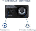 ML100TBAHR Ventless Propane Gas Blue Flame Space Heater with Thermostat Control for Living Room, Bedroom, Home Office, 10000 BTU, Heats up to 300 Sq. Ft., Includes Wall Mount, Black