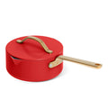 Beautiful 12pc Ceramic Non - Stick Cookware Set with Strainer Lids, White Icing by Drew Barrymore