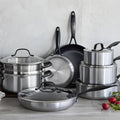 Venice Pro Noir Tri - Ply Stainless Steel Healthy Ceramic Nonstick 13 Piece Cookware Pots and Pans Set