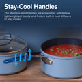 Nuwave 10 Piece Induction Compatible Duralon Blue Ceramic Non - Stick Cookware Set, Cozy Blue