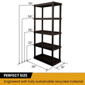 Hyper Tough Large 5 - Tier Shelving Unit, W36 x D18 x H74" Interlocking Multipurpose Organizer, Black, Pack of 2