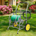 Garden Hose Reel Cart Holds 230FT of 5/8" Hose, Heavy-Duty Hose Cart with 2 Wheels & Storage Basket, Portable Water Hose Organizer for Yard