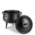 Bruntmor Pre - Seasoned Cast Iron Cauldron - Bruntmor African Potjie Pot with Lid - 3 Legs for Even Heat Distribution - Camping Dutch Oven Cookware for Over - the - Fire Cooking - 10 Quarts, X - Large