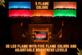 AGL APPLIANCES LLC 38 in Electric Fireplace Heater Stove | Tempered Glass Curved Screen with Log or Crystal Effect | Wall - Mounted/Free Standing | Adjustable Brightness with Remote Control