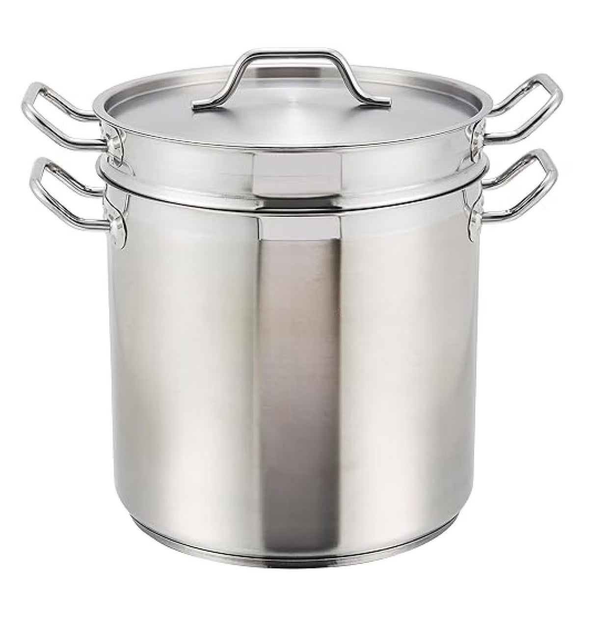 Winware Stainless Steel 8 Quart Double Boiler with Lid - Heavy Duty Encapsulated Bottom - Commercial Grade - Professional Cookware for Melting Chocolate, Sauces & More