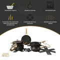 Thyme & Table Supreme 12 - Piece Non - Stick Cookware Set, Pots and Pans Set - Bronze
