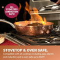 Hammered Copper 17-Piece Aluminum Nonstick Cookware Set