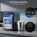 POKAIR Ice Maker, Nugget Ice Maker Portable Countertop 44 lb/Day, One - Touch Instant Ice & Self - Cleaning, Pebble Ice Machine for Home Office RV, Stainless Steel